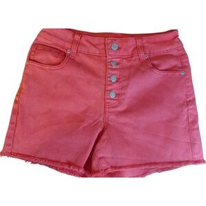 Maurices High Rise light Red Denim Shorts Button Fly Size‎ 2 (WAIST 26') #233C